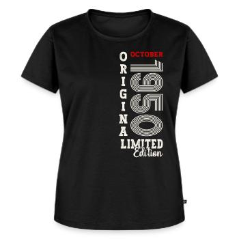 75. Geburtstag Legende Oktober 1950 Jahrgang 50 - Frauen Premium Bio T-Shirt - Schwarz - Vorne - Selfina (174cm)