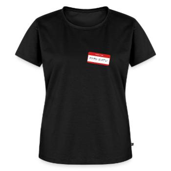 Hallo, ich bete still. - Frauen Premium Bio T-Shirt - Schwarz - Vorne - Selfina (174cm)