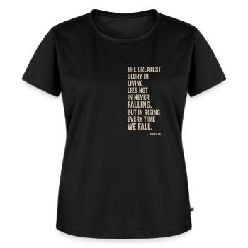 La plus grande gloire - Mandela - T-shirt Premium bio Femme - noir - Devant - Selfina (174cm)