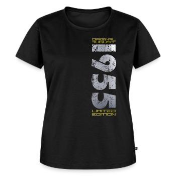 70e anniversaire Original août 1955 Né en 1955 - T-shirt Premium bio Femme - noir - Devant - Selfina (174cm)