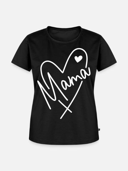 Mama Herz  - Frauen Premium Bio T-Shirt - Schwarz