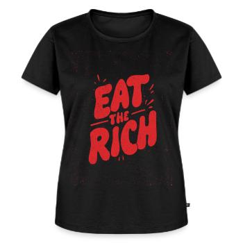 Manger les graffitis riches - T-shirt Premium bio Femme - noir - Devant - Selfina (174cm)
