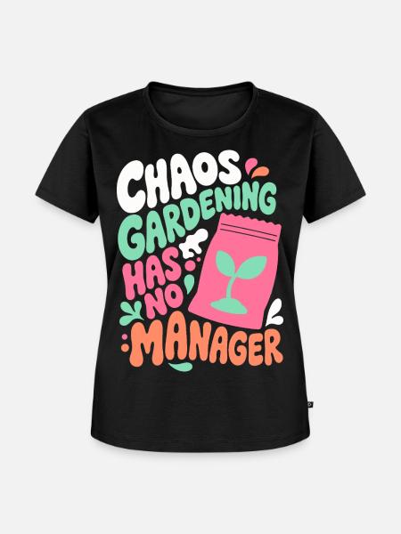 Chaos Gardening ohne Manager - Frauen Premium Bio T-Shirt - Schwarz