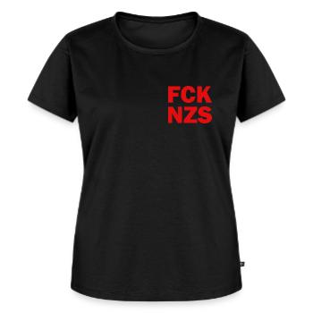 FCK NZS Human Rights Anti Nazis Anti-Racism - Women's Premium Organic T-shirt - black - Front - Selfina (174cm)