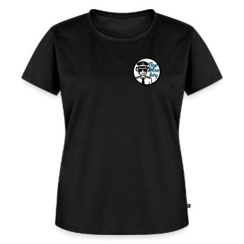 FlapMonkey - Frauen Premium Bio T-Shirt - Schwarz - Vorne - Selfina (174cm)