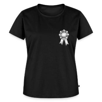 Schleife Blanco Weiß - Frauen Premium Bio T-Shirt - Schwarz - Vorne - Selfina (174cm)