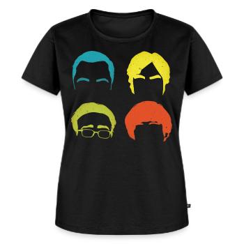 The Big Bang Theory Schlaue Köpfe Team Pop Art - Frauen Premium Bio T-Shirt - Schwarz - Vorne - Selfina (174cm)