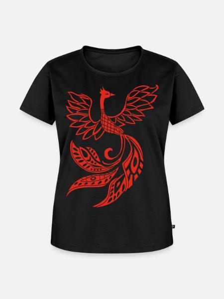 Roter Phönixvogel - Frauen Premium Bio T-Shirt - Schwarz