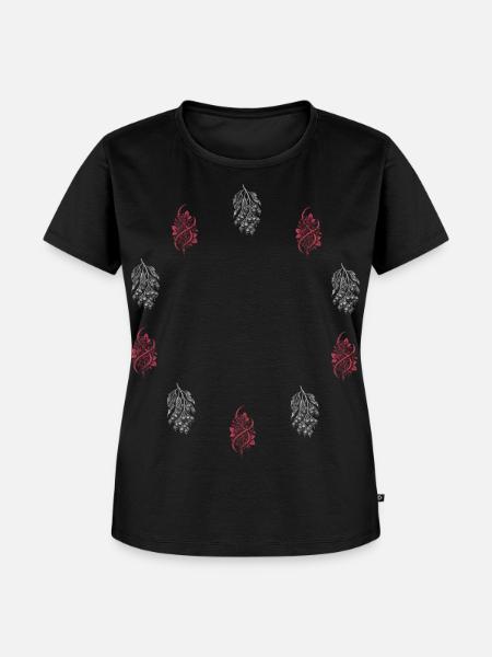 Blütenzweig & Beerenranke - Botanik - Frauen Premium Bio T-Shirt - Schwarz