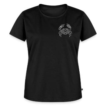 Geometric Crab - Krabbe geometrisch - white - Frauen Premium Bio T-Shirt - Schwarz - Vorne - Selfina (174cm)