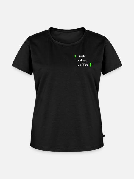 Sudo Makes Coffee – Linux Terminal Design - Frauen Premium Bio T-Shirt - Schwarz