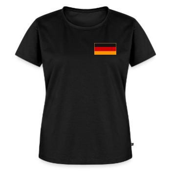 Deutsche Flagge in Vintage Design - Frauen Premium Bio T-Shirt - Schwarz - Vorne - Selfina (174cm)