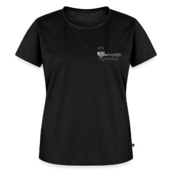 Siebträger Barista Brust Design - Frauen Premium Bio T-Shirt - Schwarz - Vorne - Selfina (174cm)
