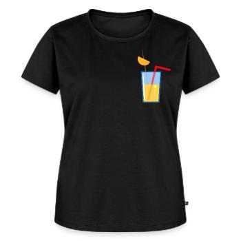 Un délicieux verre de jus d'orange fraîchement pressé - T-shirt Premium bio Femme - noir - Devant - Selfina (174cm)