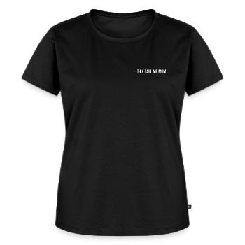 They call me mom - Women's Premium Organic T-shirt - black - Front - Selfina (174cm)