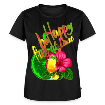Hibiskus Cocktail Citrus Sommer Urlaub - Frauen Premium Bio T-Shirt - Schwarz - Vorne - Selfina (174cm)