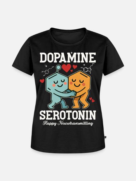 Dopamin-Serotonin-Umarmungsdesign - Frauen Premium Bio T-Shirt - Schwarz