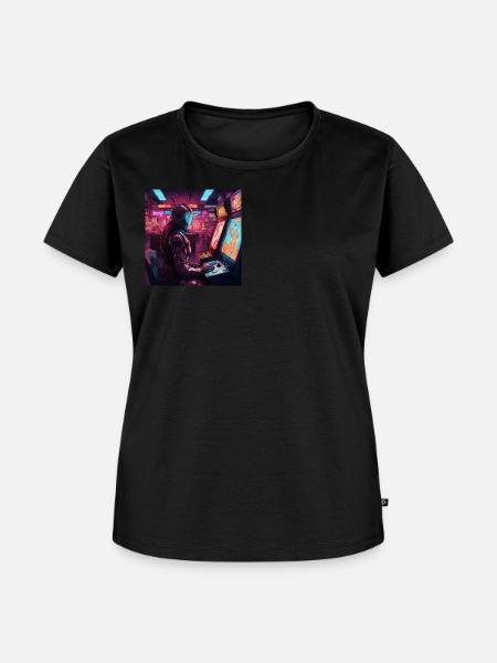 RetroGaming - Frauen Premium Bio T-Shirt - Schwarz