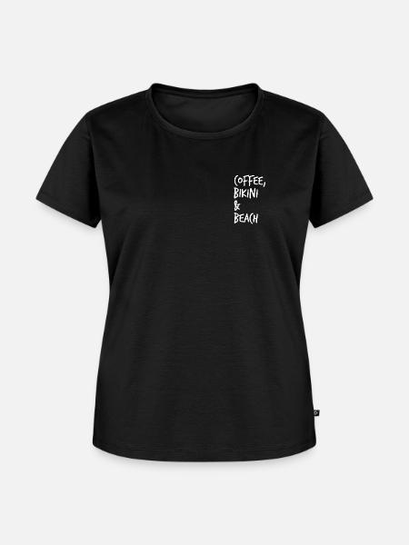 Coffee, Bikini & Beach - Frauen Premium Bio T-Shirt - Schwarz