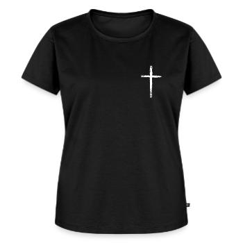 Jésus-Christ Croix de la foi chrétienne - T-shirt Premium bio Femme - noir - Devant - Selfina (174cm)