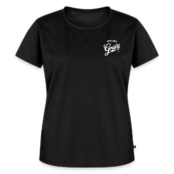 "C'est de la sauce" ®. - T-shirt Premium bio Femme - noir - Devant - Selfina (174cm)