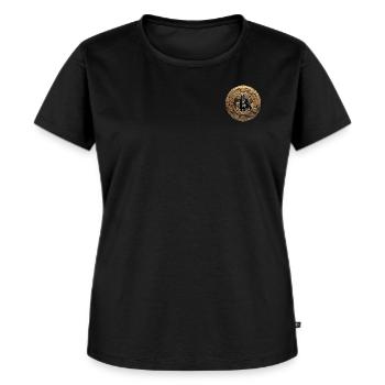 Bitcoin - T-shirt Premium bio Femme - noir - Devant - Selfina (174cm)