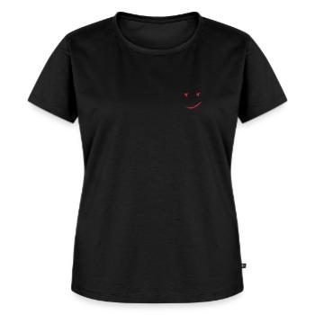 Lachendes Gesicht - Frauen Premium Bio T-Shirt - Schwarz - Vorne - Selfina (174cm)