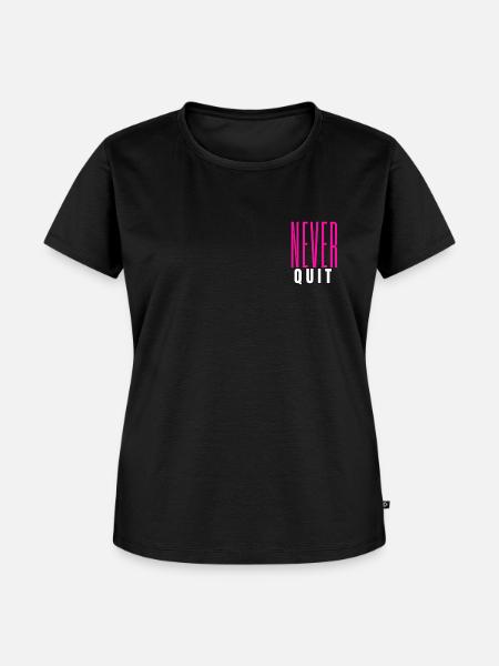 Never Quit - Frauen Premium Bio T-Shirt - Schwarz