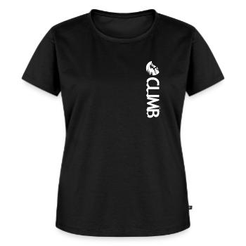climb (weiss) - Frauen Premium Bio T-Shirt - Schwarz - Vorne - Selfina (174cm)