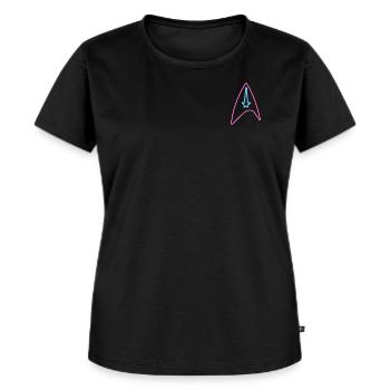 Star Trek Discovery Insigne Néon - T-shirt Premium bio Femme - noir - Devant - Selfina (174cm)