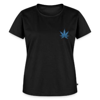 Chanvre Bleu Party Été - T-shirt Premium bio Femme - noir - Devant - Selfina (174cm)