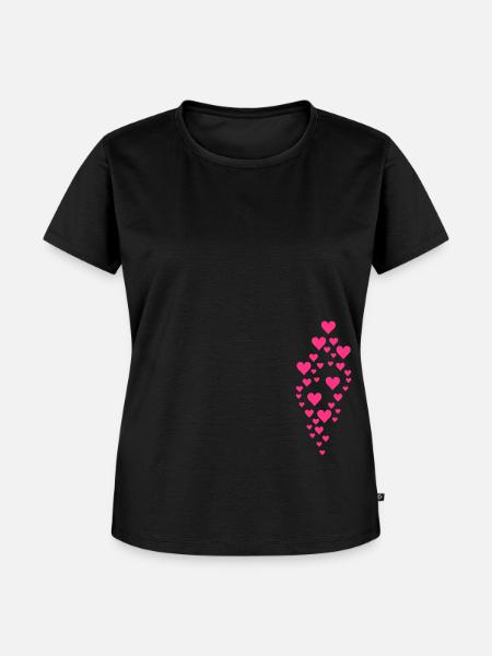 herzen - Frauen Premium Bio T-Shirt - Schwarz
