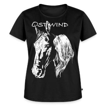 OSTWIND Aufbruch Nach Ora Pferdekopf Porträt - Frauen Premium Bio T-Shirt - Schwarz - Vorne - Selfina (174cm)