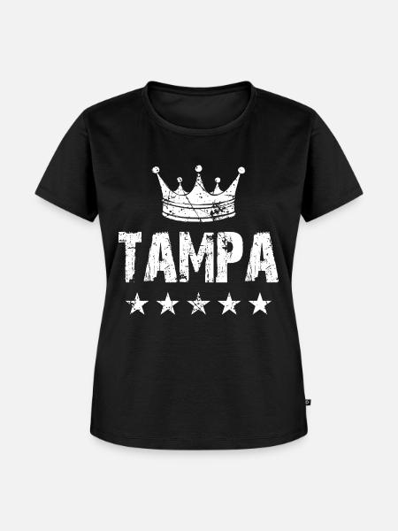 Tampa Krone Sterne - Frauen Premium Bio T-Shirt - Schwarz