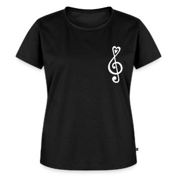 Musik hjärta noter, klassisk, klav, music heart - Ekologisk premium-T-shirt dam - svart - Fram - Selfina (174cm)