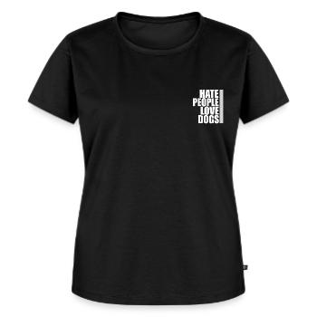 Hate People Love Dogs IGP Mondioring Hundemotiv - Frauen Premium Bio T-Shirt - Schwarz - Vorne - Selfina (174cm)