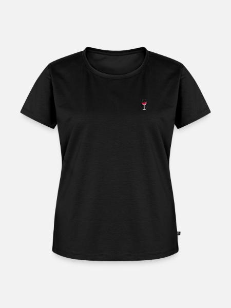 Weinglas - weiß - Frauen Premium Bio T-Shirt - Schwarz