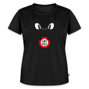 Pussy Deluxe Catwalk Motion Society Katzen - Frauen Premium Bio T-Shirt - Schwarz - Vorne - Selfina (174cm)