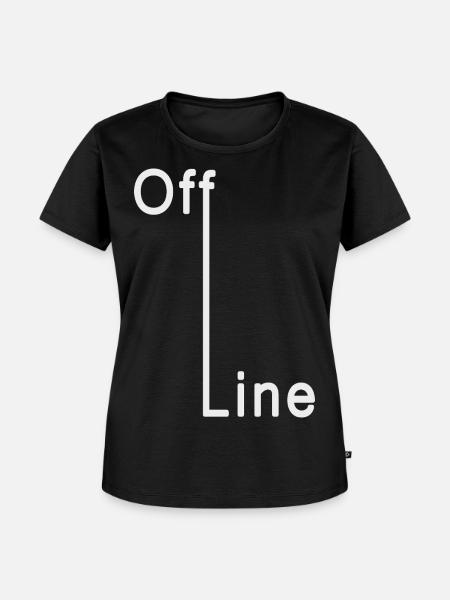 Off Line - Digital Detox Statement - Frauen Premium Bio T-Shirt - Schwarz