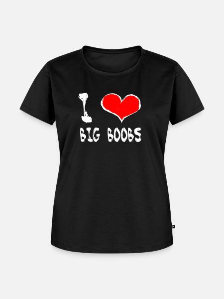 I Love big boobs - Frauen Premium Bio T-Shirt - Schwarz