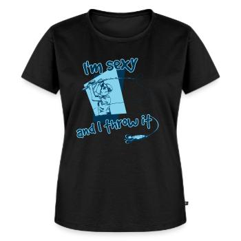 Pêche à la pêche Relax relaxe vacances sexy cadeau - T-shirt Premium bio Femme - noir - Devant - Selfina (174cm)
