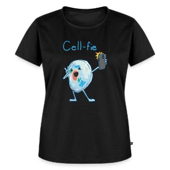 Biologie Nerd Wissenschaft Mikrobiologie Cell-fie - Frauen Premium Bio T-Shirt - Schwarz - Vorne - Selfina (174cm)