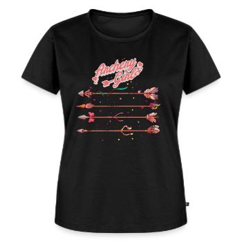 Tir à l'arc Tir à l'arc fille Arrow Plume Sport Arrow - T-shirt Premium bio Femme - noir - Devant - Selfina (174cm)