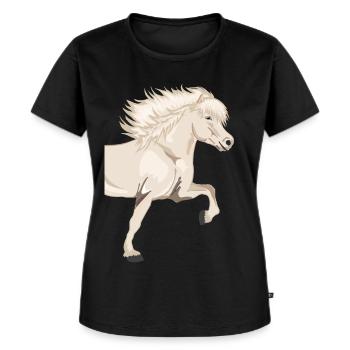 Big Side-Tölter Perlino Isabell - Women's Premium Organic T-shirt - black - Front - Selfina (174cm)