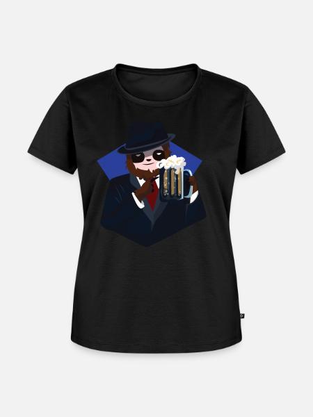 Mafia Faultier mit Bier - Frauen Premium Bio T-Shirt - Schwarz