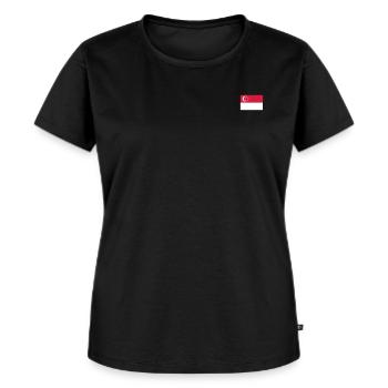 Drapeau de Singapour - T-shirt Premium bio Femme - noir - Devant - Selfina (174cm)