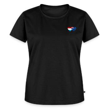 Luxembourg Australia Flag Heart - Women's Premium Organic T-shirt - black - Front - Selfina (174cm)