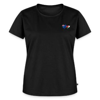 Australia Jordan Flag Heart - Women's Premium Organic T-shirt - black - Front - Selfina (174cm)