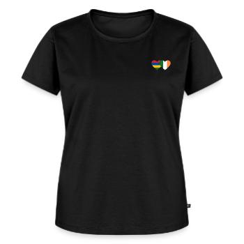 Mauritius Ireland Flag Heart - Women's Premium Organic T-shirt - black - Front - Selfina (174cm)