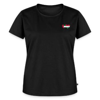 United Arab Emirates Hungary Heart - Women's Premium Organic T-shirt - black - Front - Selfina (174cm)